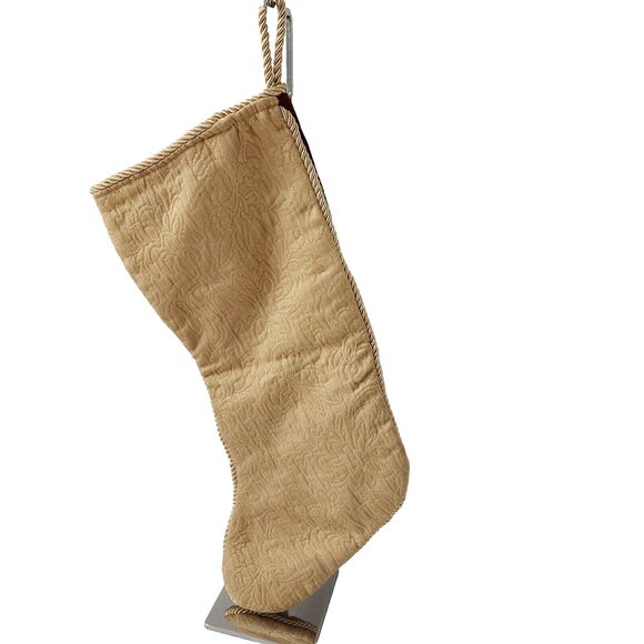 Rodeo Home Burgundy Gold Christmas Stocking Embroidered Baroque Extra Big